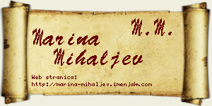 Marina Mihaljev vizit kartica